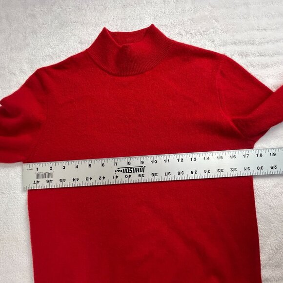Charter Club Petite Womens Red Mock Neck Cashmere Sweater Size P/P Pullover Cozy - Picture 6 of 8